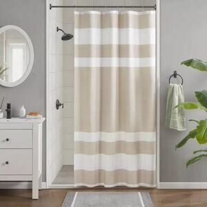 Madison Park Spa Waffle 3M Water Repellent Taupe 58"x78" Shower Curtain